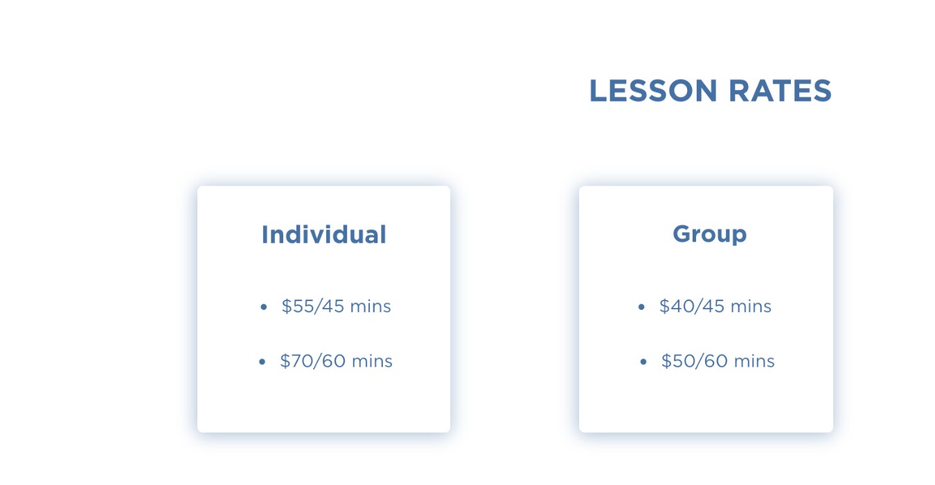 Reference lesson rates for individual and group piano lessons